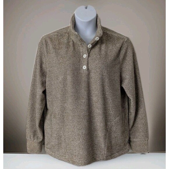 NWT Eddie Bauer Women's Quarter Button Up Pullover Sweater Pumice XL - Picture 1 of 7